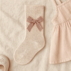 Dres cu Talpa pentru Copii, Nude, Funda Roz, Bumbac Gros - Img 2