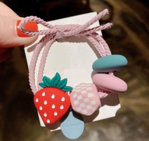 Elastic pentru Par cu Accesoriu Capsuna