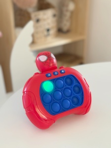 Joc Interactiv Consola Pop It, Cu Muzica Si Lumini, Antistres, Model 2, Plastic, Rosu/Albastru, 3 ani+ - Img 3