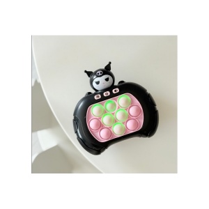 Joc Interactiv Consola Pop It, Cu Muzica Si Lumini, Antistres, Model 8, Plastic, Roz/Negru, 3 ani+