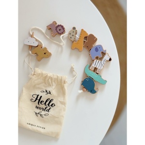 Jucarie de Insirat Montessori, Animale, Lemn, 11 Piese, 3 ani+