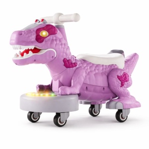 Jucărie Ride-On Dinozaur Mov cu Lumina LED și Mișcare 360°, pentru Copii 1–3 Ani