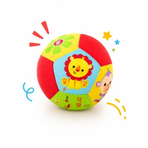 Jucarie Senzoriala Minge, Umpluta, cu Zornaitoare, Textil, Multicolor, 13 cm diametru, 0 luni+