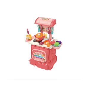 Jucarie Set Bucatarie Model Ghiozdan, 37 Piese, 38x50x23 cm, Plastic, 3 ani+