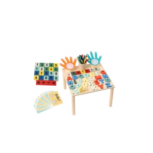 Masă Educațională din Lemn cu Activități Matematice, Multicolor, 3ani+