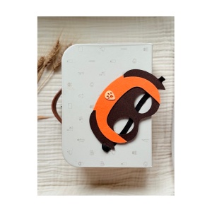 Masca pentru Copii, Catel Portocaliu, 20x12,5 cm, Fetru cu Elastic - Img 2