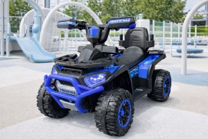 Mașinuță Ride-On ATV 4x4 pentru Copii cu Mâner de Împingere, Albastru - Img 4