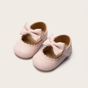 Pantofi Bebe, cu Fundita, Roz
