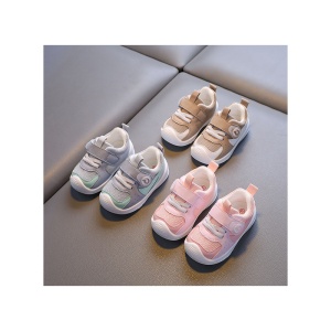 Pantofi Copii Stil Adidași, cu Elastic și Scai, Branț Moale, Talpă din Cauciuc, Roz Pal - Img 10