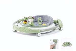 Premergător Copii 6-18 Luni, Pliabil One-Click, Reglabil pe Înălțime, cu Centru de Activități Model Văcuță – Verde/Gri - Maner Parental - Img 2