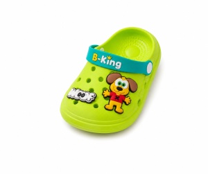 Saboți Copii Tip Crocs din Spumă EVA cu Cățeluș 3D, Baretă Reglabilă, Talpă Antiderapantă, Verde
