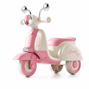 Scooter Roz pentru Copii cu 3 Roți, Far LED, Direcție 135° și Compartiment Depozitare – Ride-On pentru Copii 1-6 Ani