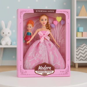 Set Papusi Mama si Copilul, cu Accesorii, Model 3, 30 cm , 3 ani+