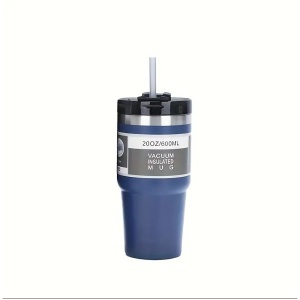 Termos Adulti, Otel Inoxidabil, cu Pai, Bleumarin, 600 ml