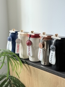 Termos Digital CoffeeMug, Display LED, Termometru inclus, Otel Inoxidabil Interior, Negru, 450ml - Img 2