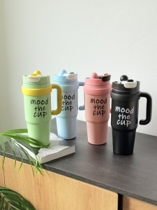 Termos Mood The Cup, Otel Inoxidabil interior, cu Pai si Maner, Bleu, 1000 ml - Img 3