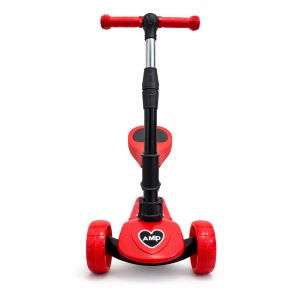 Trotineta Copii Scooter Pliabila, Ghidon Reglabil, Sezut Rabatabil, Lumini, 2 ani+