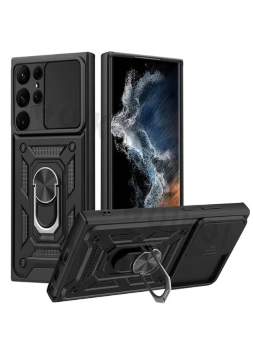 Противоударен черен кейс Camera Cover за Samsung S24 Ultra