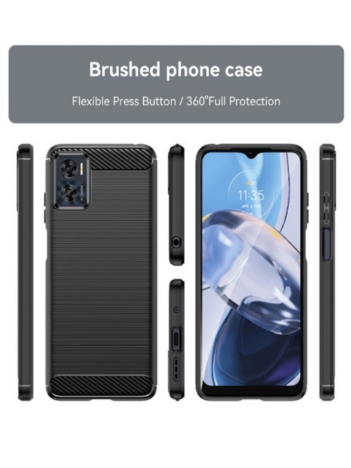 Силиконов гръб Top Carbon за Motorola Moto E22 E22i със защита от удари и надрасквания