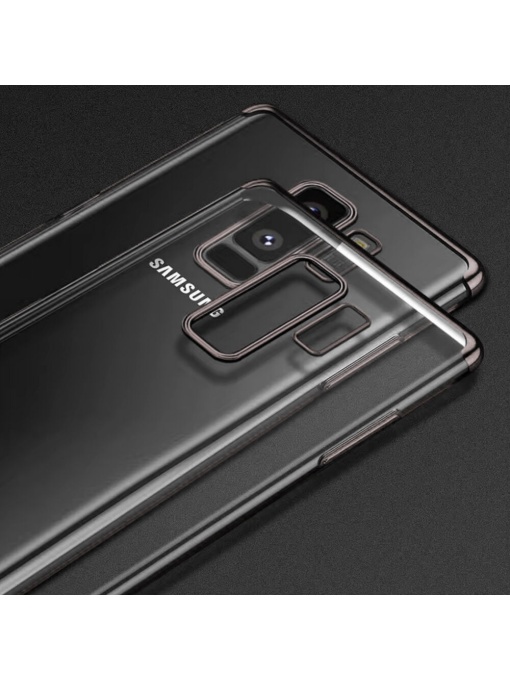 Electroplate Corner силиконов гръб с черен кант за Samsung S9 Plus със защита от удари и надрасквания