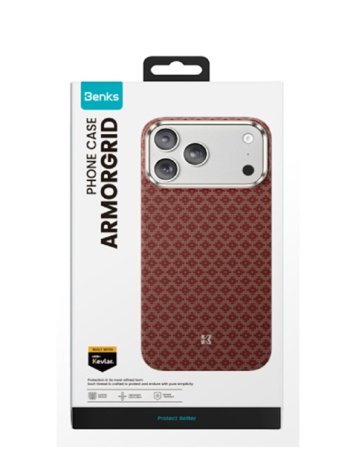 Kevlar Benks Case MagSafe за iPhone 17 Pro Max orange с тънък профил и лек дизайн