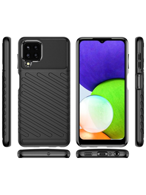 Висококачествен черен гръб Thunder за Samsung A12