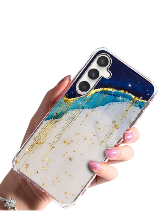 Елегантен ВИСОКОКАЧЕСТВЕН силиконов гръб Gold Glam за Samsung A15