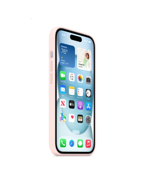 Елегантен Оригинален гръб за iPhone 15 Светло розов