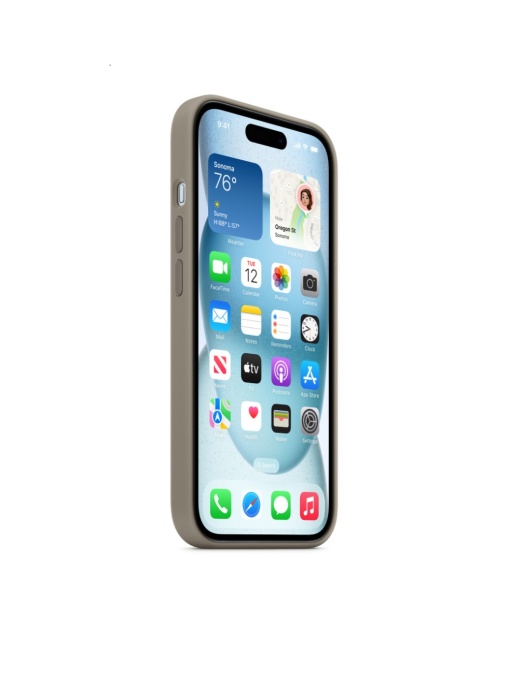 Елегантен Оригинален гръб за iPhone 15 Цвят глина