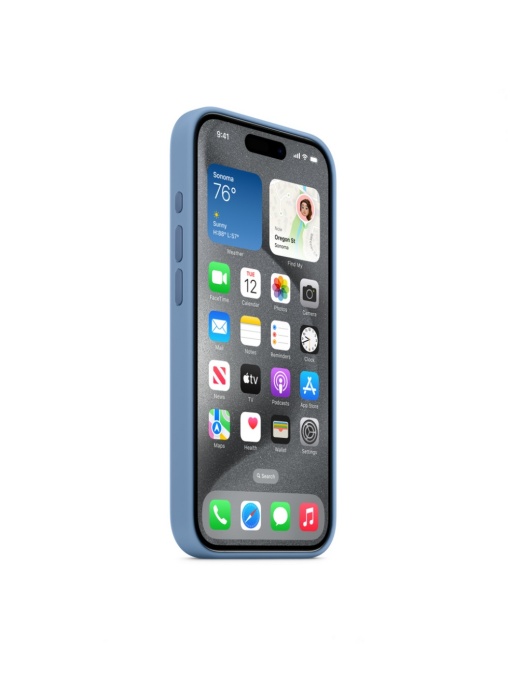 Елегантен Оригинален гръб за iPhone 15 Pro Небесно синьо