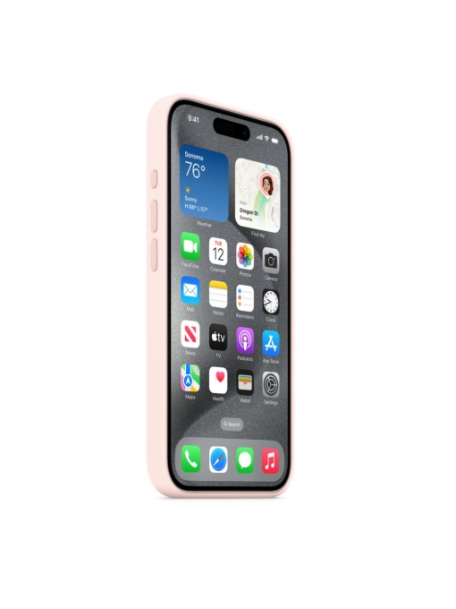 Елегантен Оригинален гръб за iPhone 15 Pro Max Светло розов