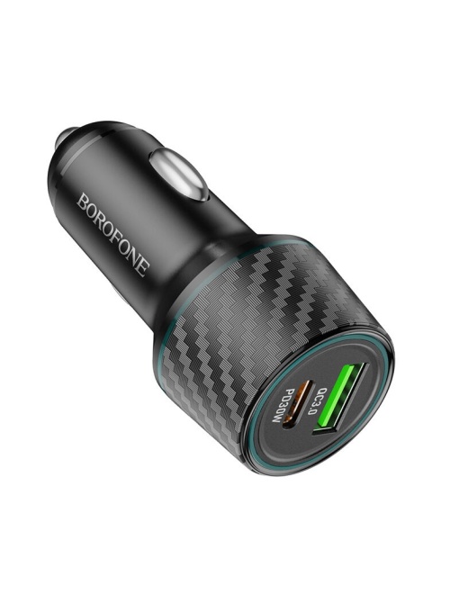 Зарядно устройство за кола BOROFONE BZ21 BRILLIANT USB TYPE C QC 3 0 PD 48W BLACK за вашия телефон