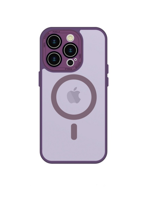 Лилав гръб Mag Safe с предпазно стъкло на камерите за IPHONE 11