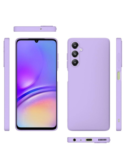 Лилав силиконов гръб Poly с велур отвътре за Samsung A05s