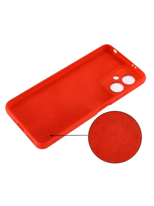 Нежен червен гръб Poly с велур отвътре за Xiaomi Redmi 13