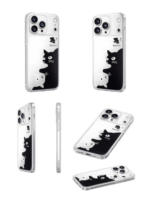 Прозрачен гръб с принт на котки Ultra Trendy Cat Case за iPhone 17 Pro Max - Img 2