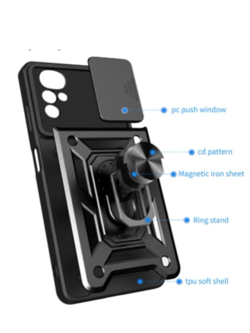 Противоударен черен кейс Camera Cover за Motorola Moto G22