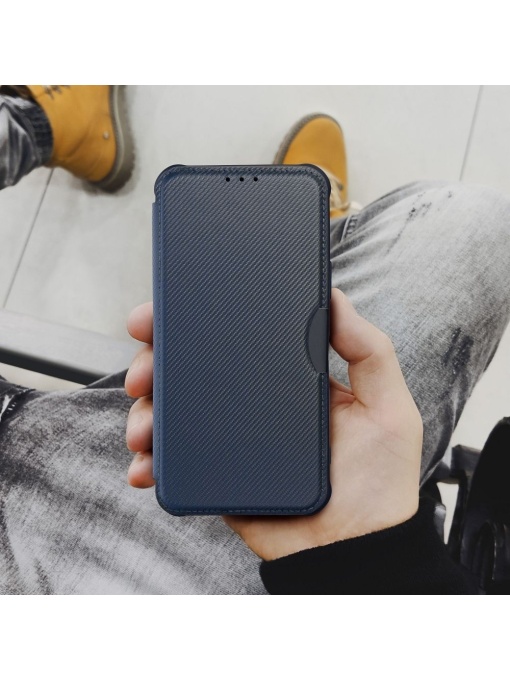 Син елегантен калъф тип тефтер Razor за Samsung A14 с магнитно затваряне