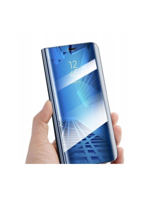 Син Тефтер Clear View за Samsung A31 с място за карти и банкноти