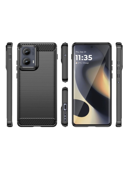 Черен калъф Toptel Carbon за Moto G85