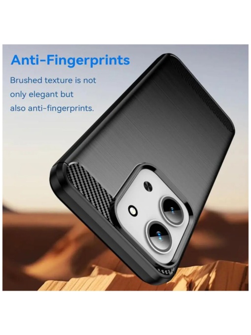 Черен калъф Toptel Carbon за Xiaomi Redmi 15C