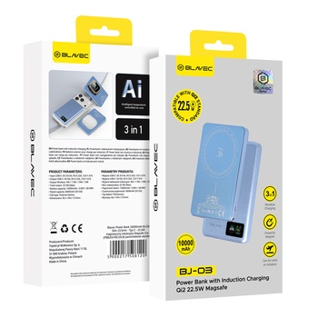 Blavec Power Bank 10000mAh- Type C - 22,5W magnetic Magsafe 3 in 1 - Img 5