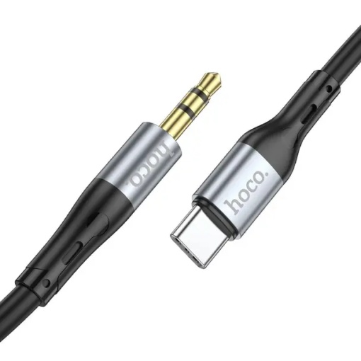 Cable AUX Jack 3,5 mm to USB C Hoco 1 m UPA22 black - Img 3
