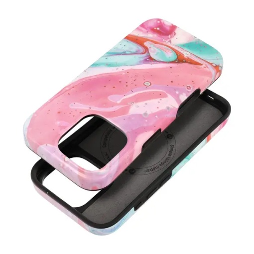 Case for iPhone 15 Forcell F-Protect Mirage compatible with Magsafe Military Drop-Test pink marble - Img 2