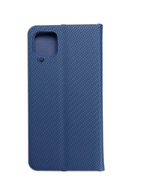 Kалъф тефтер син CARBON WITH FRAME за Samsung A12 с място за карти и банкноти
