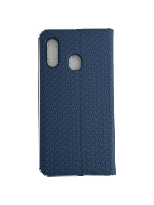 Kалъф тефтер син CARBON WITH FRAME за Samsung A20e с магнитно затваряне
