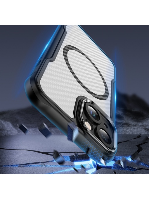 Карбонов Гръб Defender Carbon с MagSafe за iPhone 15 със защита от удари и надрасквания