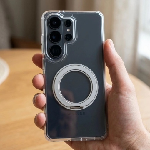 Кейс Frame Circle Stand за Samsung Galaxy A56, съвместим с MagSafe – черен - Img 6