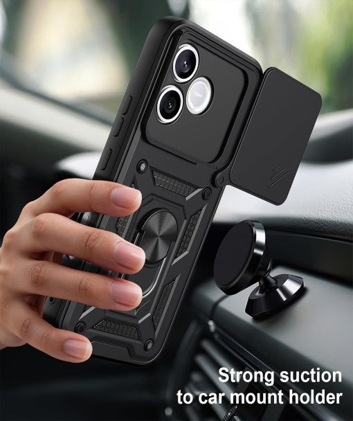 Противоударен черен калъф Camera Cover за Honor 600 - Img 3