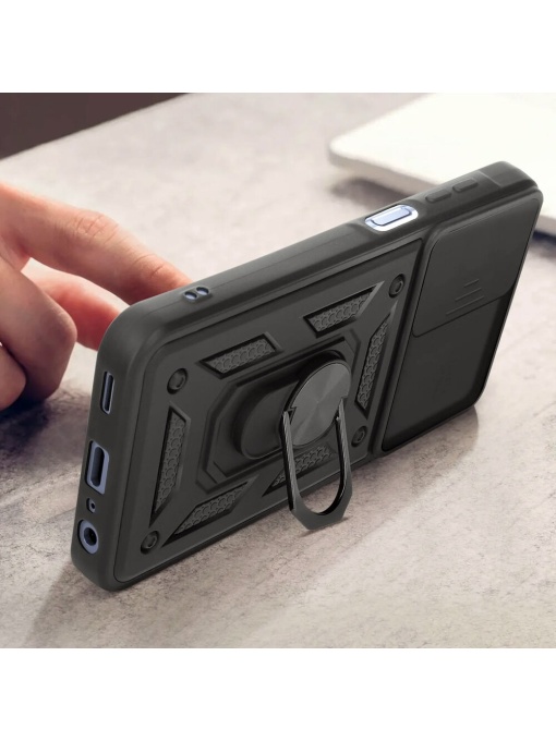 Противоударен черен гръб Camera Cover за Samsung Galaxy A56 със защита от удари и надрасквания